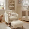 Alma Nursing Chair & Stool - Off White Boucle
