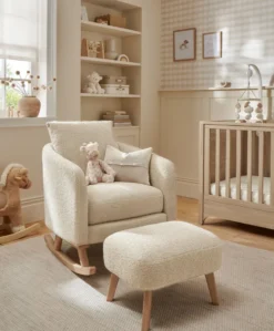 Alma Nursing Chair & Stool - Off White Boucle