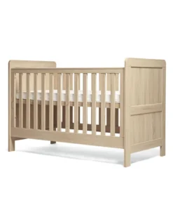 Atlas Cotbed & Luxury Hybrid Twin Mattress Bundle - Light Oak