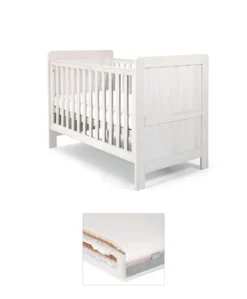 Atlas Cotbed & Luxury Hybrid Twin Mattress Bundle - Nimbus White