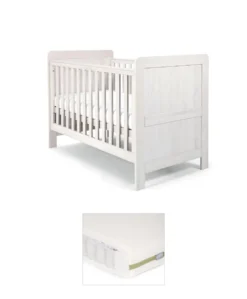 Atlas Cotbed & Premium Pocket Spring Mattress Bundle - Nimbus White
