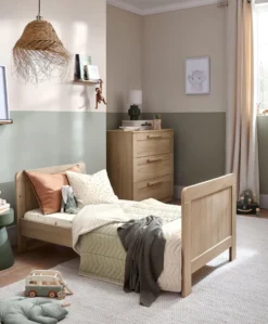 Atlas Cotbed & Premium Pocket Spring Mattress Bundle - Light Oak
