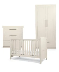 Atlas 3 Piece Cotbed Range with Dresser Changer & Wardrobe - Stone