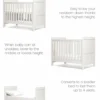 Atlas 3 Piece Small Cotbed Range with Dresser Changer & Wardrobe - White