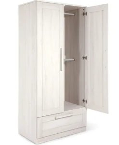 Atlas 3 Piece Small Cotbed Range with Dresser Changer & Wardrobe - White