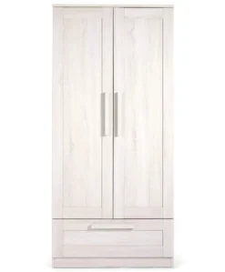 Atlas 3 Piece Small Cotbed Range with Dresser Changer & Wardrobe - White