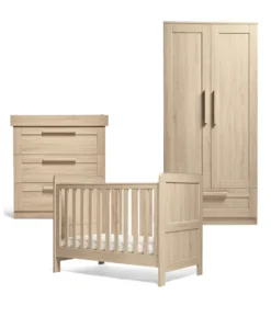 Atlas 3 Piece Small Cotbed Range with Dresser Changer & Wardrobe - Light Oak