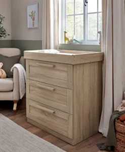 Atlas 2 Piece Small Cotbed Set with Dresser Changer - Light Oak