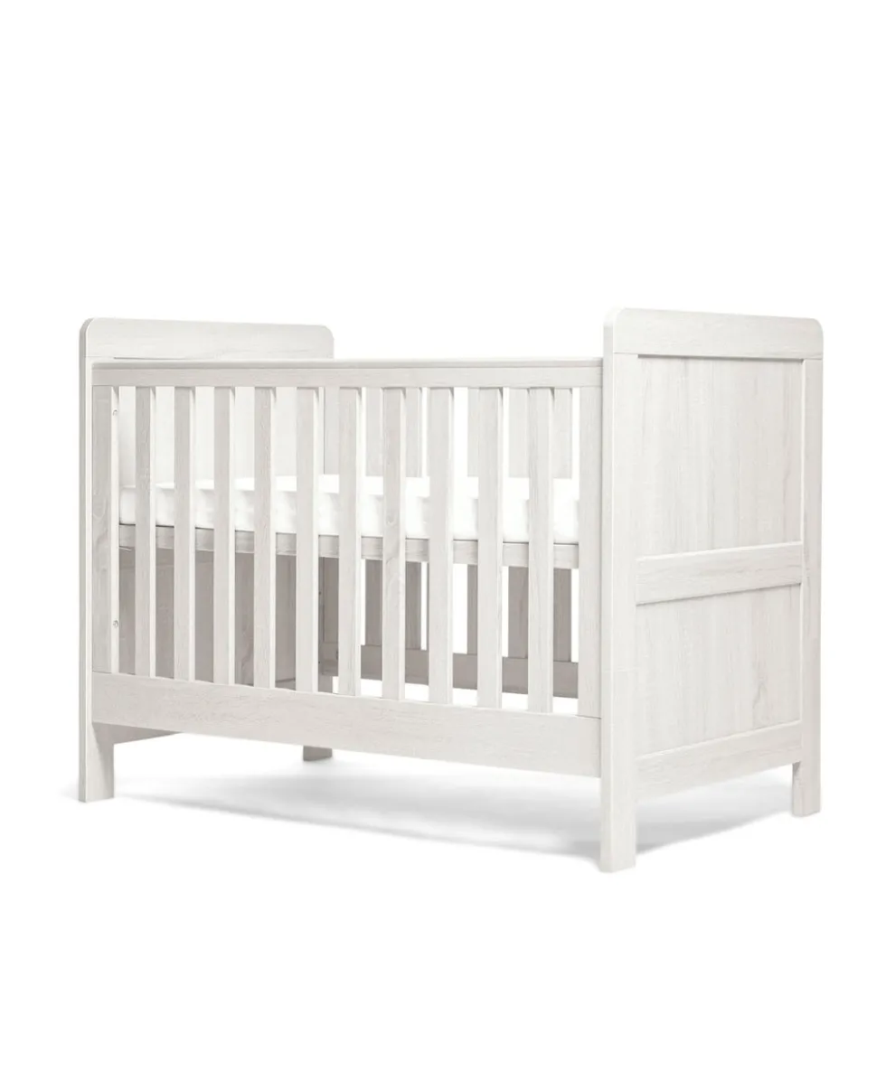 Atlas Small Cotbed Bundle with Essential Airflow Pocket Spring Mattress (4 Piece) - White