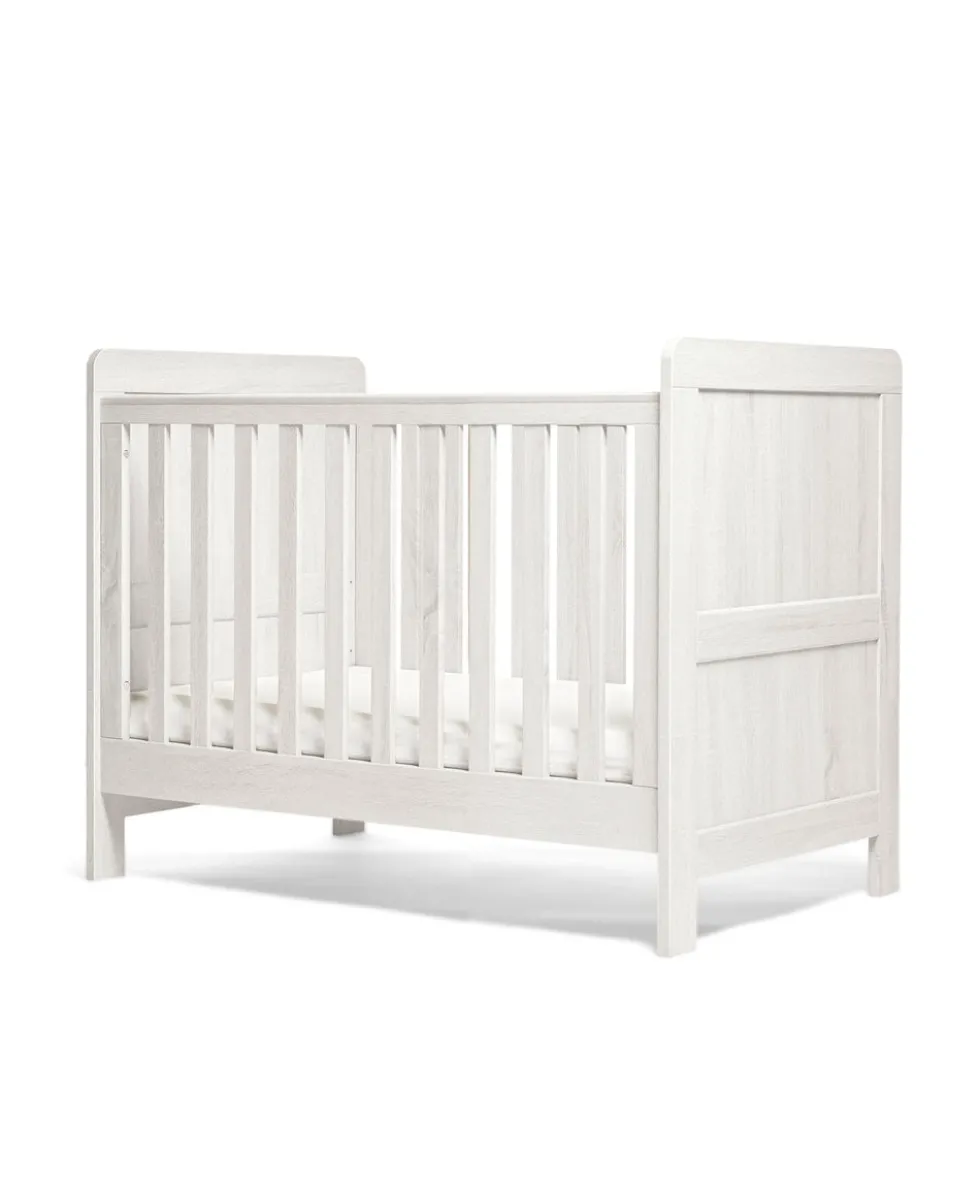Atlas Small Cotbed Bundle with Essential Airflow Pocket Spring Mattress (4 Piece) - White
