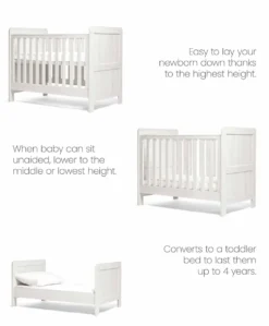 Atlas Small Cotbed Bundle with Essential Airflow Pocket Spring Small Cotbed & Cot Mattress - White