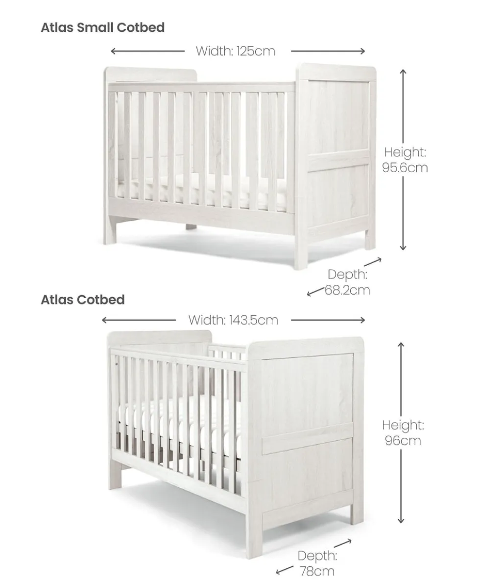 Atlas Small Cotbed - White
