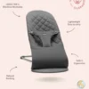 BabyBjörn Baby Bouncer Bliss Woven Petal Quilt - Anthracite