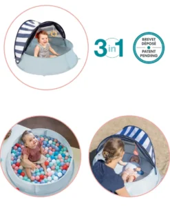 Babymoov Aquani Anti-UV Tent, Paddling Pool & Playpen UPF 50+ - Mariniere