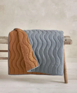 Baby Quilt (3.0 Tog) - Blue Mustard Wave