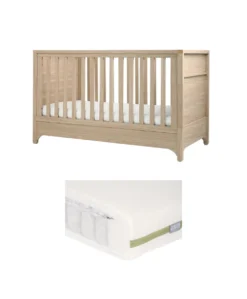 Barton Cotbed With Premium Pocket Spring Cotbed Mattress Bundle - Oak