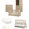Barton Nursery Bundle With Lua Bedside Crib (6 Piece) - Oak