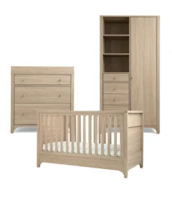 Barton 3 Piece Cotbed Range with Dresser Changer & Wardrobe - Oak