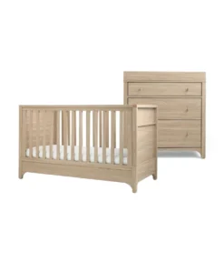 Barton 2 Piece Cotbed Set with Dresser Changer - Oak