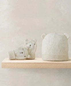 Bear Knitted Hat & Mitts Set