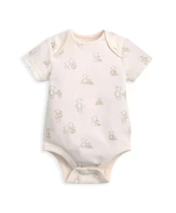 Bear Print All In Ones Bodysuit and Hat Set (4 Pieces)