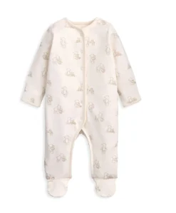 Bear Print All In Ones Bodysuit and Hat Set (4 Pieces)