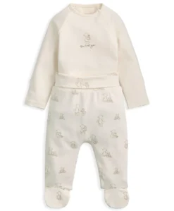 Bear Print Bodysuit & Bottoms Set (2 Pieces)