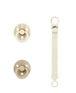 BIBS Pacifier & Loop Clip Gift Set - Vanilla