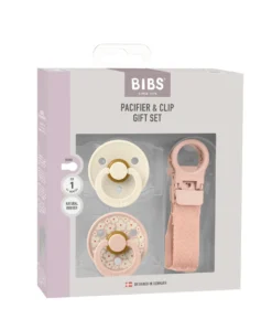 BIBS Pacifier & Loop Clip Gift Set - Blush