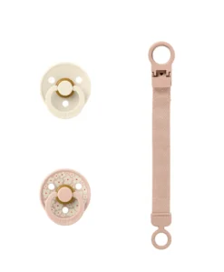 BIBS Pacifier & Loop Clip Gift Set - Blush