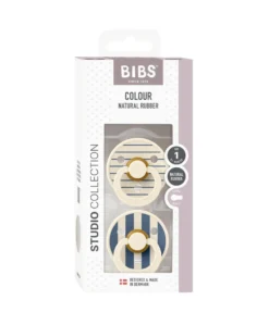 BIBS Pacifier Studio Colour (2 Pack) Ivory/Steel Blue