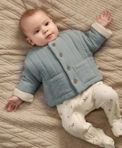 Blue Quilted Jacket