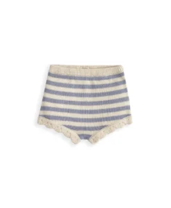 Blue Striped Knitted Top & Shorts