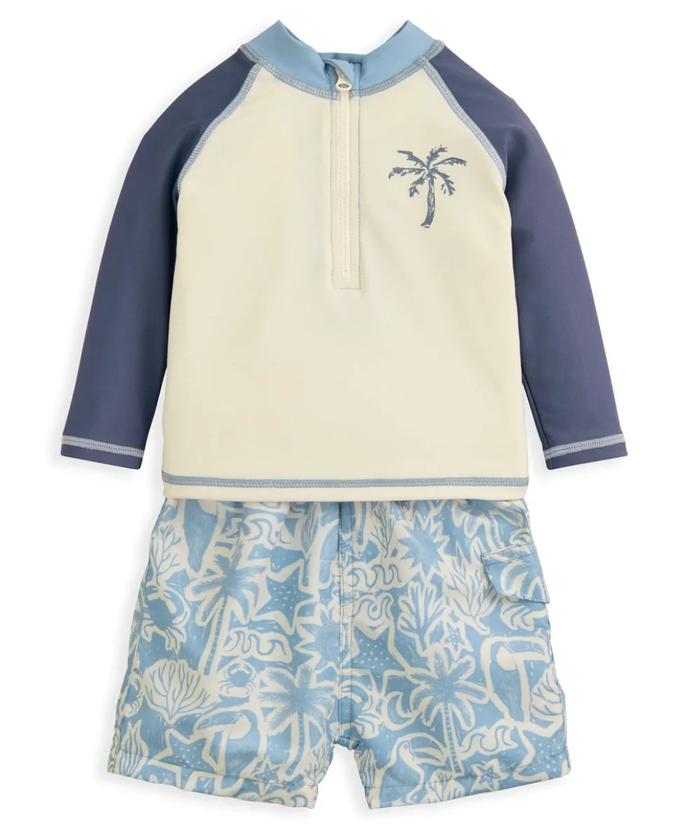 Board Shorts & Long-sleeved Top Outfit Set