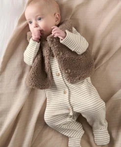 Borg Gilet & All in One Outfit Set - Sand