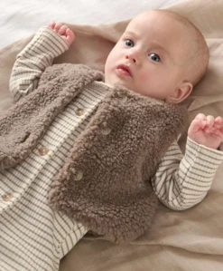Borg Gilet & All in One Outfit Set - Sand