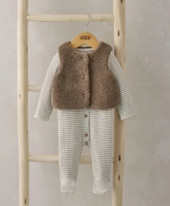 Borg Gilet & All in One Outfit Set - Sand