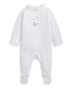 Born in 2026 Embroidered All In One White