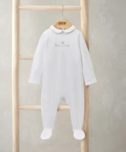 Born in 2026 Embroidered All In One White