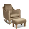 Bowdon Nursing Chair & Footstool - Mocha Velvet