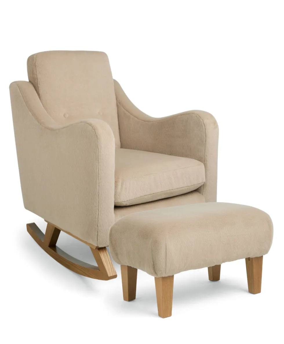 Bowdon Nursing Chair & Footstool Set - Almond Sherpa