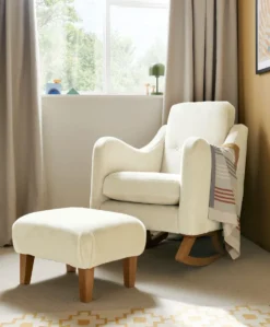 Bowdon Nursing Chair & Footstool Set - Feather Sherpa