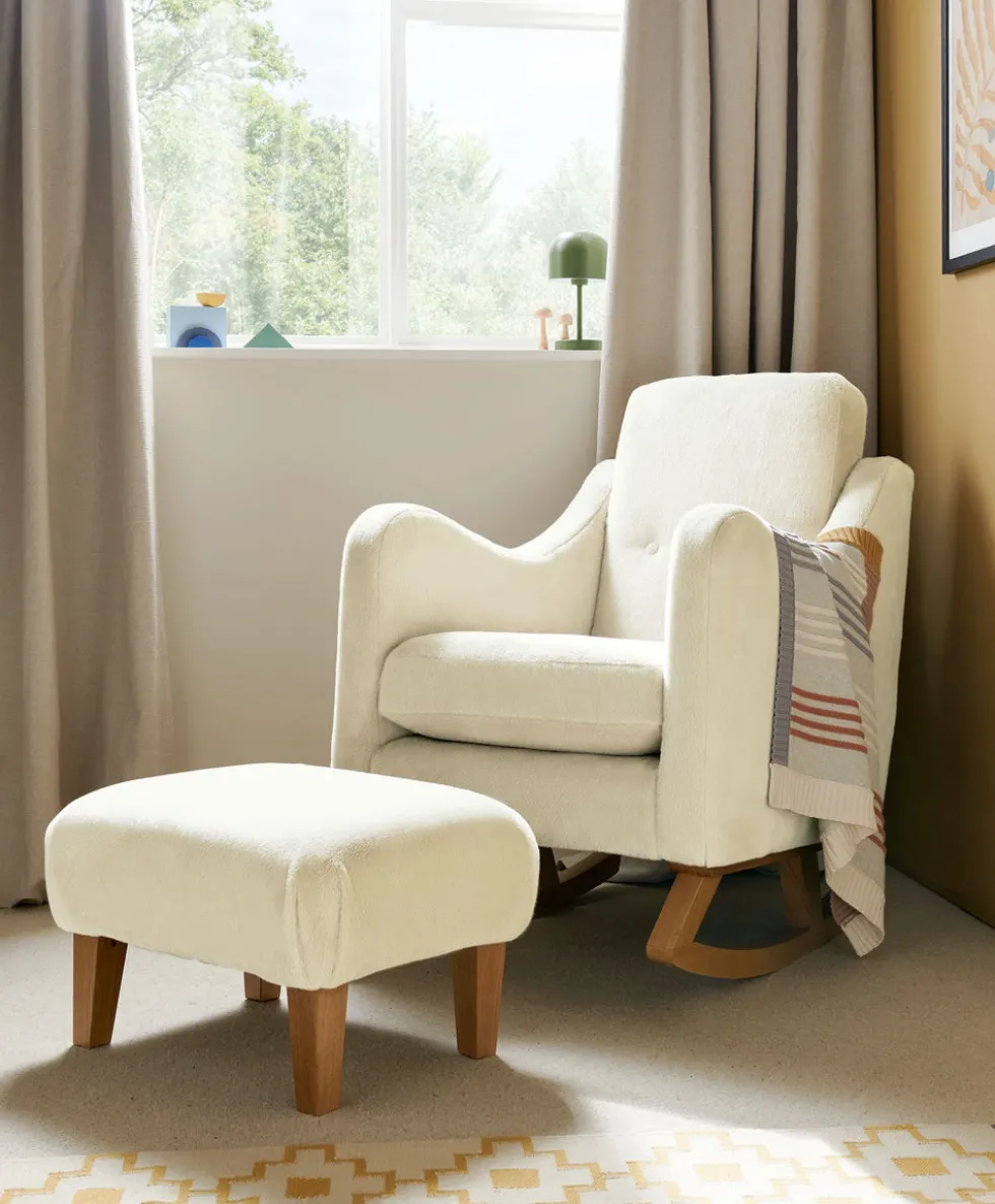 Bowdon Nursing Chair & Footstool Set - Feather Sherpa