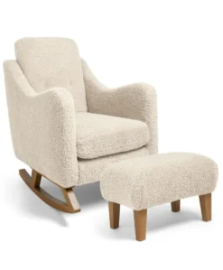 Bowdon Nursing Chair & Footstool Set - Biscuit Teddy