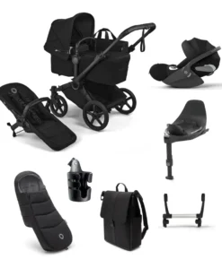 Bugaboo Donkey 6 Single Ultimate Pushchair Bundle With Cybex Cloud T i-Size Rotating Baby Car Seat (7 Pieces) - Heritage Black