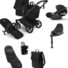 Bugaboo Donkey 6 Single Ultimate Pushchair Bundle With Cybex Cloud T+ Car Seat & Base (7 Pieces) - Heritage Black