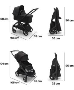 Bugaboo Dragonfly Complete Stroller Bundle With Cybex Cloud T i-Size Rotating Baby Car Seat & Base (8 Pieces)