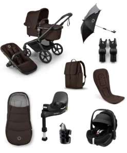 Bugaboo Fox 5 Renew Pushchair Bundle With Maxi-Cosi Pebble 360 Pro Car Seat & Base (9 Pieces) - Cocoa Brown