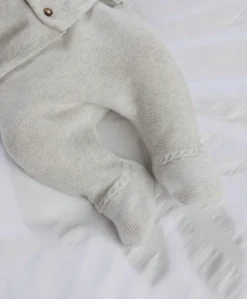 Cable Knit Top & Bottoms Set (2 Pieces) - Grey