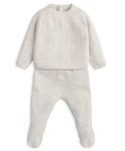Cable Knit Top & Bottoms Set (2 Pieces) - Grey